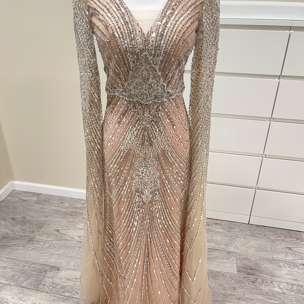 Elegant Beaded Evening Gown